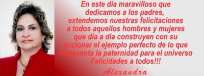 Alexandra Izquierdo felicita a los PADRES